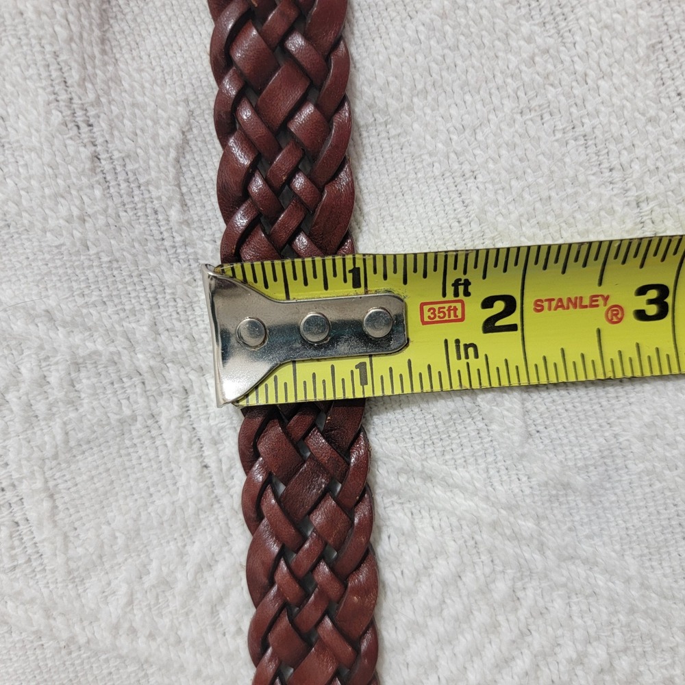 Ralph Lauren Braided Leather Belt in Brown with Gold Buckle - Picture 9 of 9